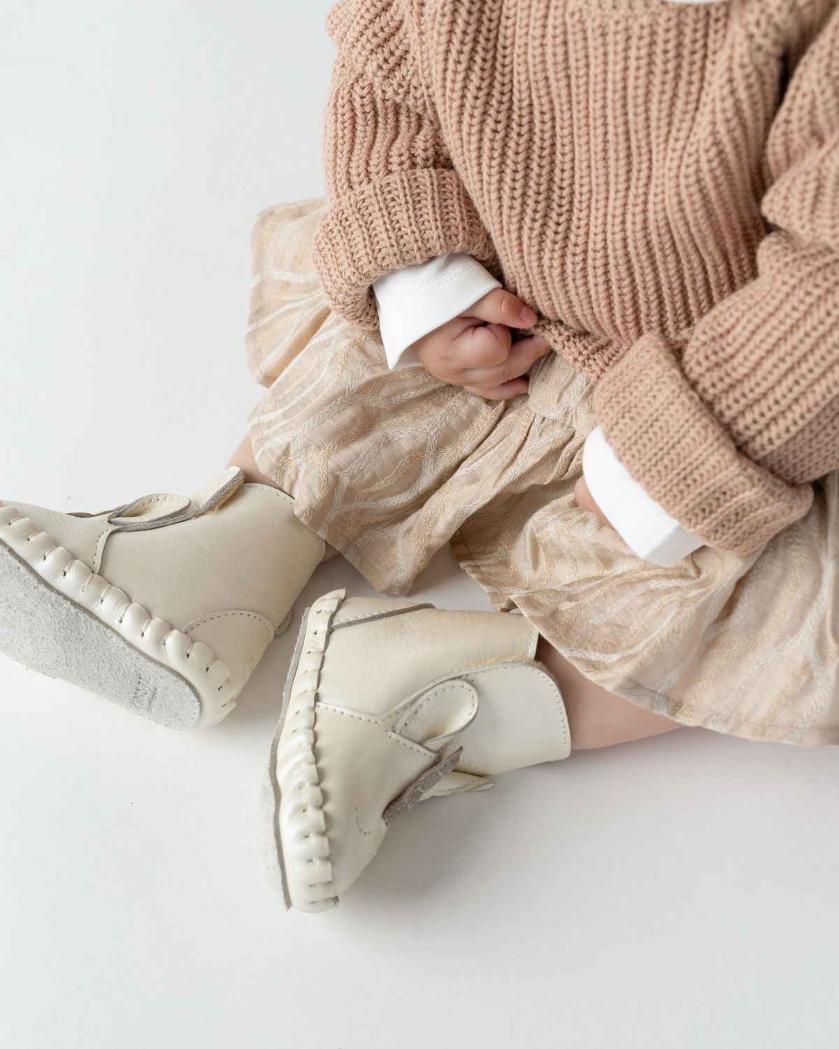 Ynzi Booties | Unicorn | Off White Metallic Leather