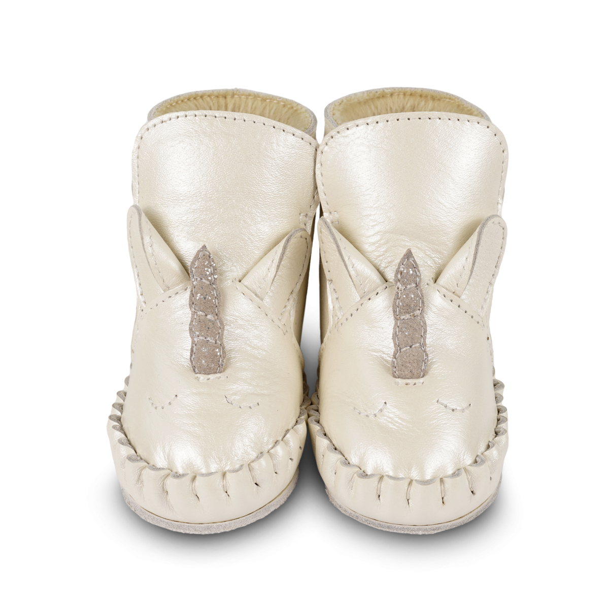 Ynzi Booties | Unicorn | Off White Metallic Leather