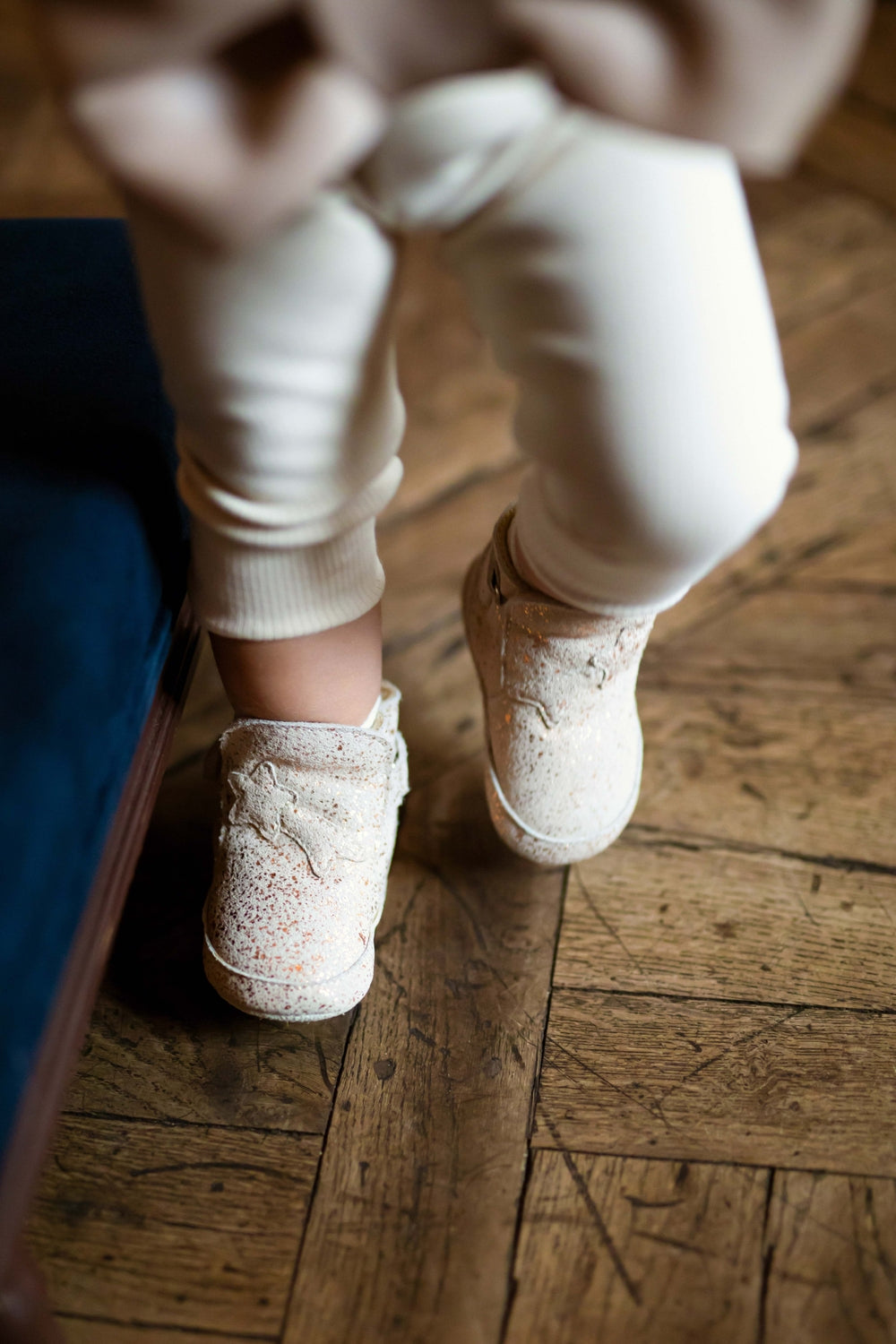 Diena Booties | Shooting Star | Cream Metallic Suede