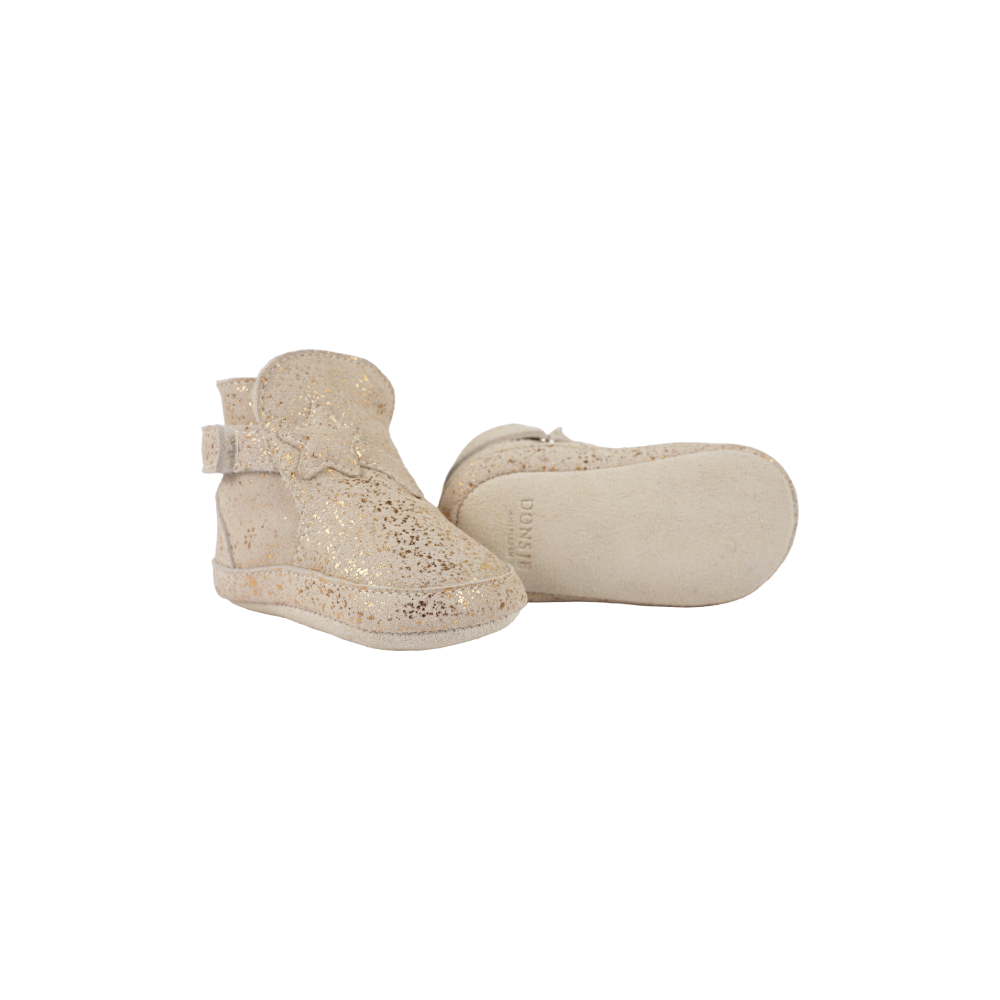 Diena Booties | Shooting Star | Cream Metallic Suede