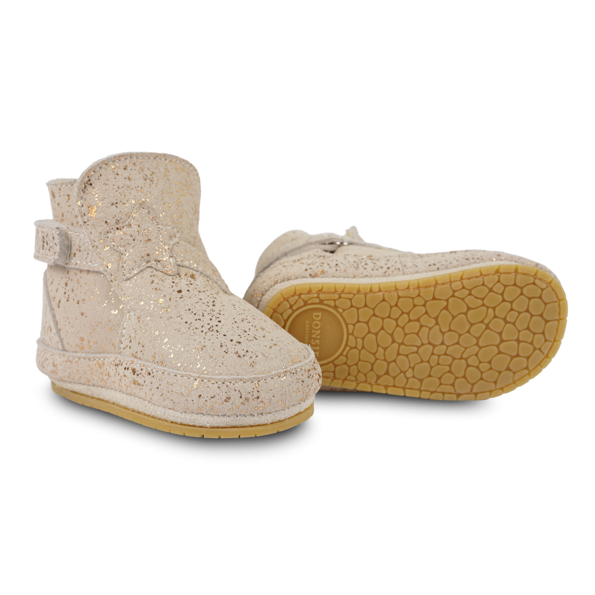 Diena Booties | Shooting Star | Cream Metallic Suede