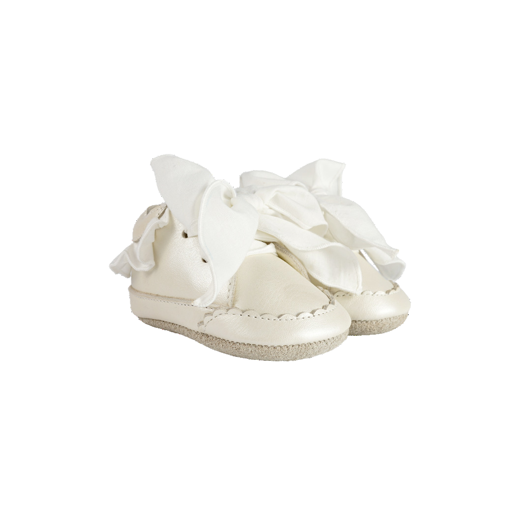 Nienelien Sneakers | Off White Metallic Leather