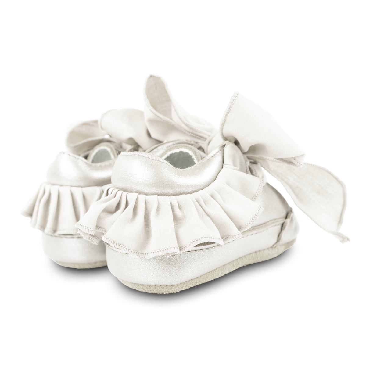 Nienelien Sneakers | Off White Metallic Leather