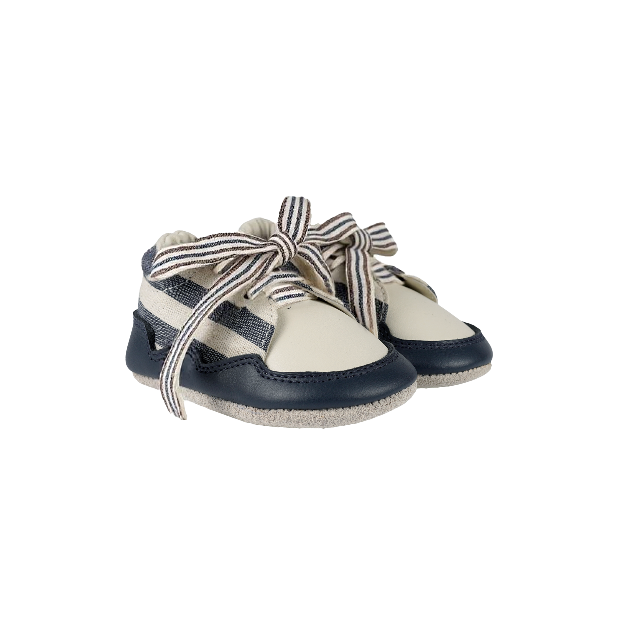 Pluksel Sneakers | Navy - Off White Striped