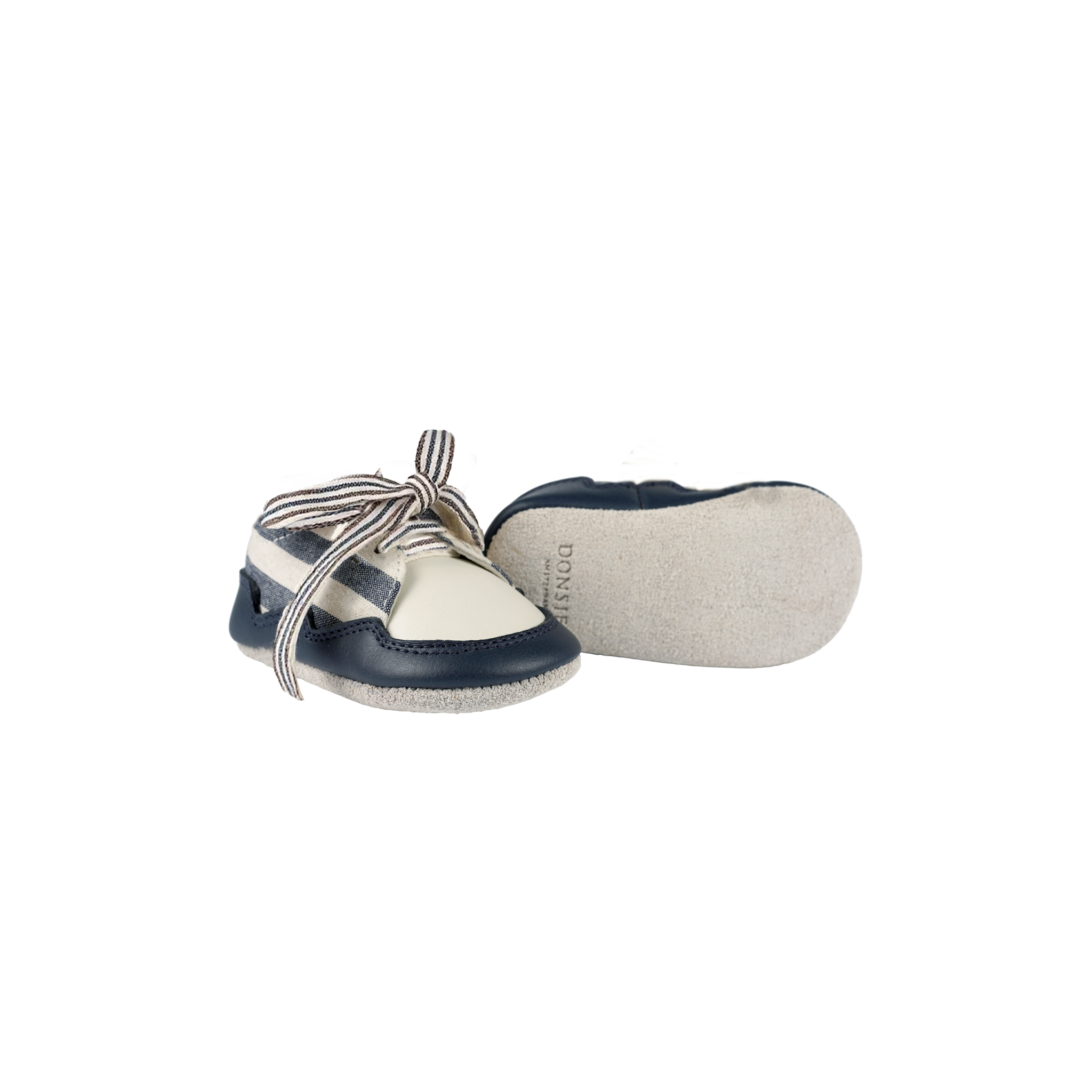 Pluksel Sneakers | Navy - Off White Striped