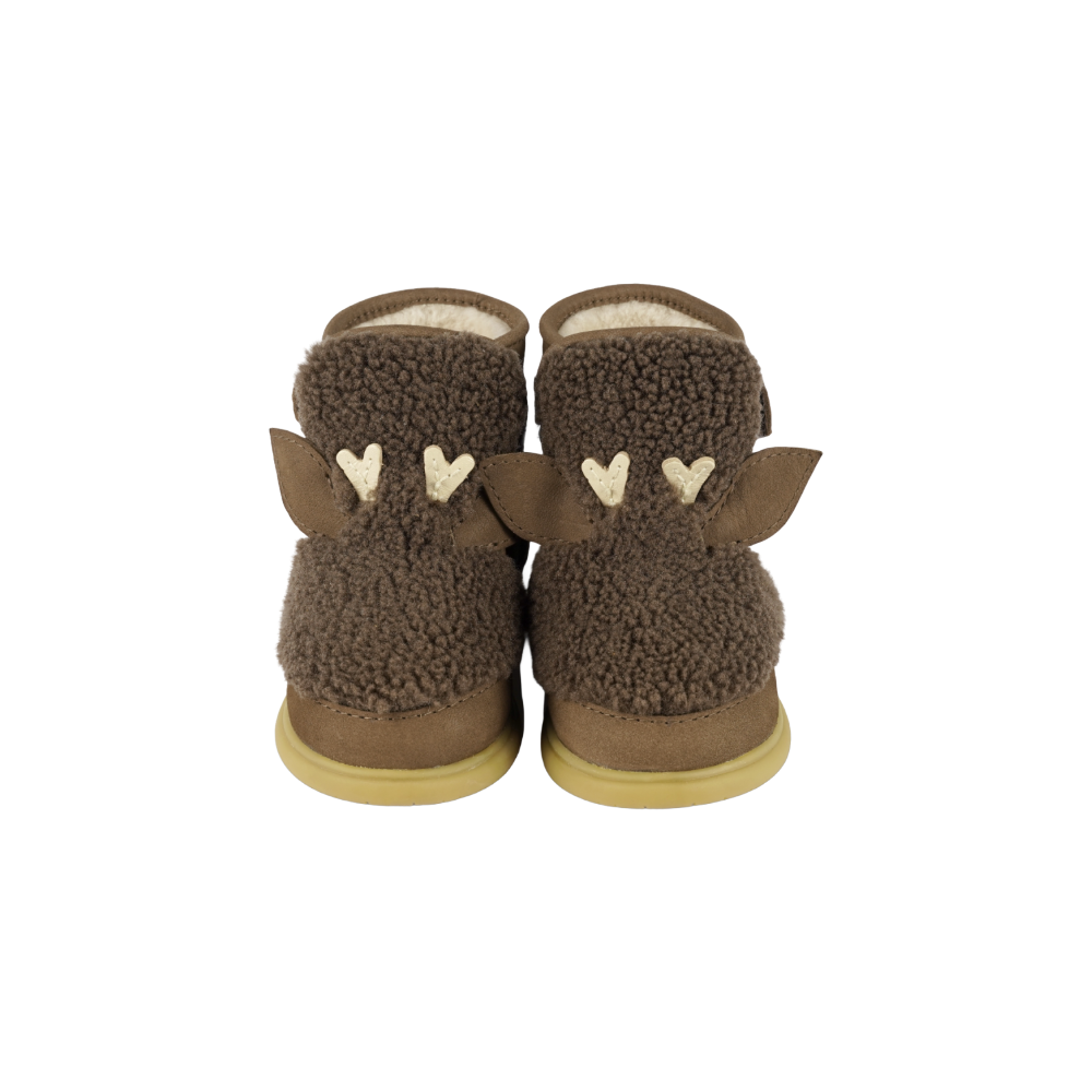 Roumi Shoes | Stag | Hazelnut Curly Faux Fur