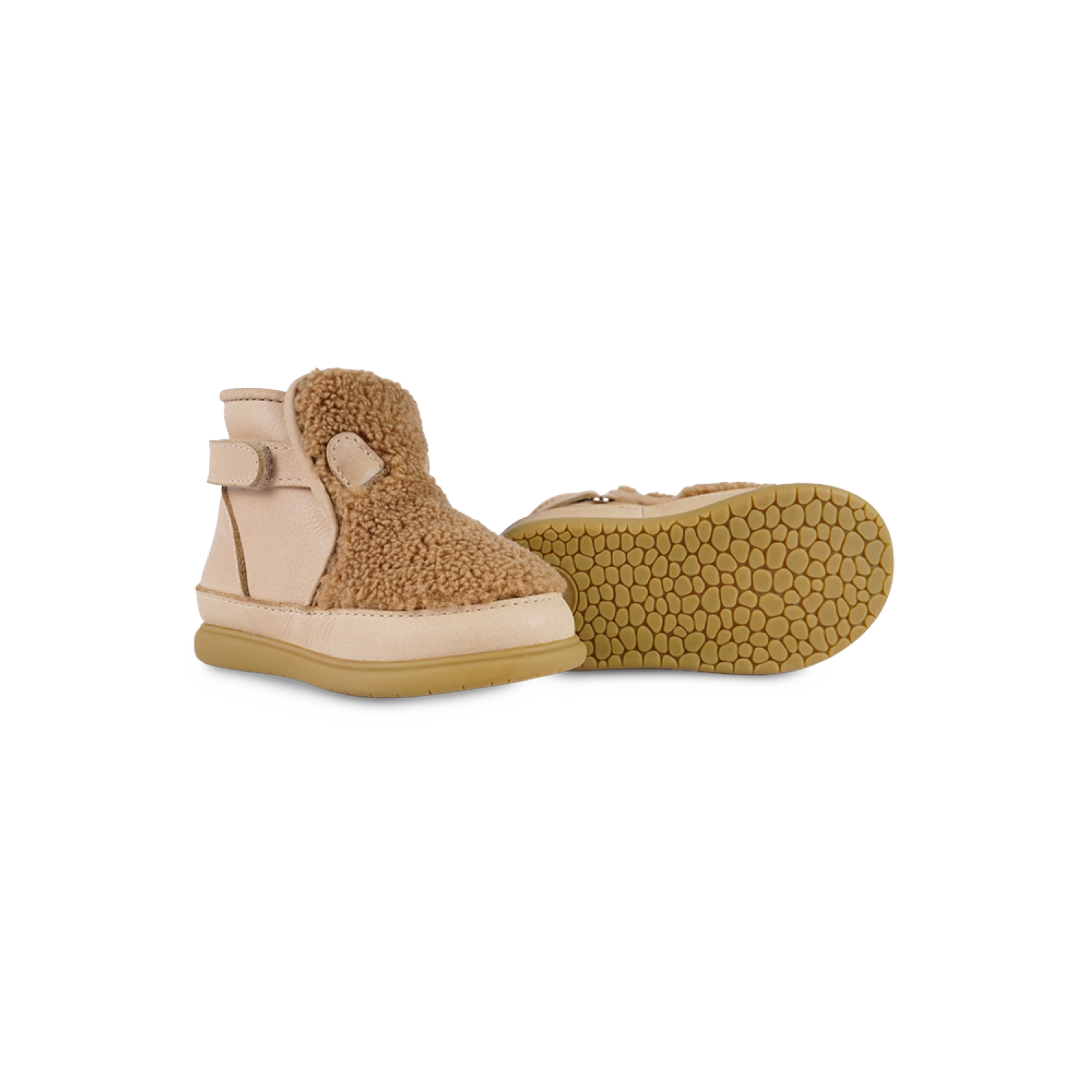 Roumi Shoes | Teddy Bear | Light Maple Curly Faux Fur