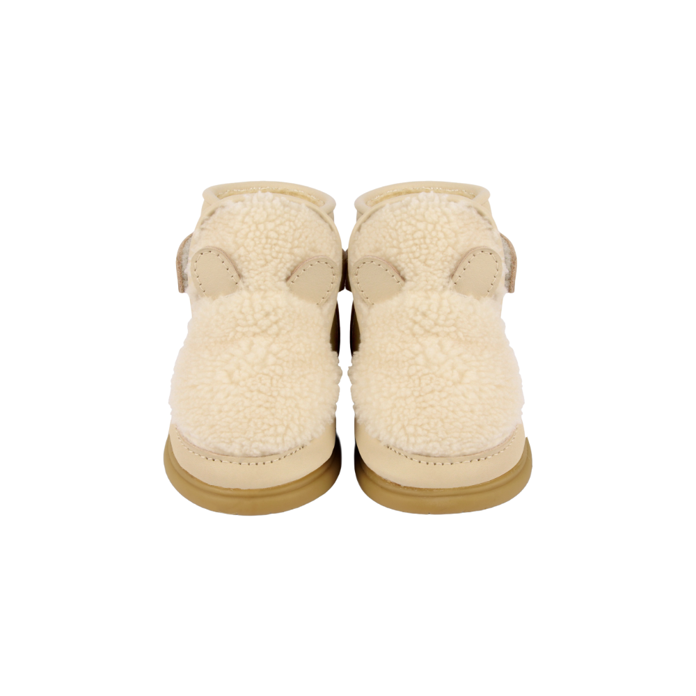 Roumi Shoes | Polar Bear | Off White Curly Faux Fur
