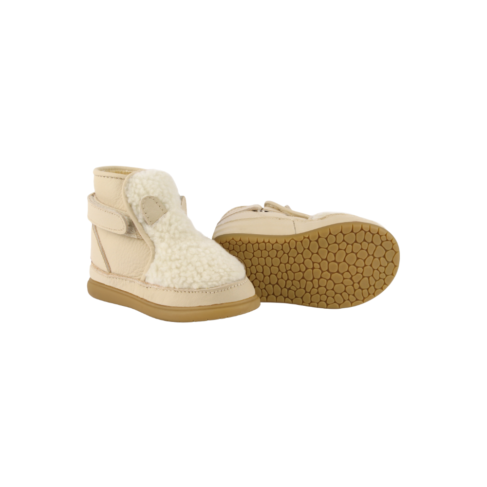 Roumi Shoes | Polar Bear | Off White Curly Faux Fur