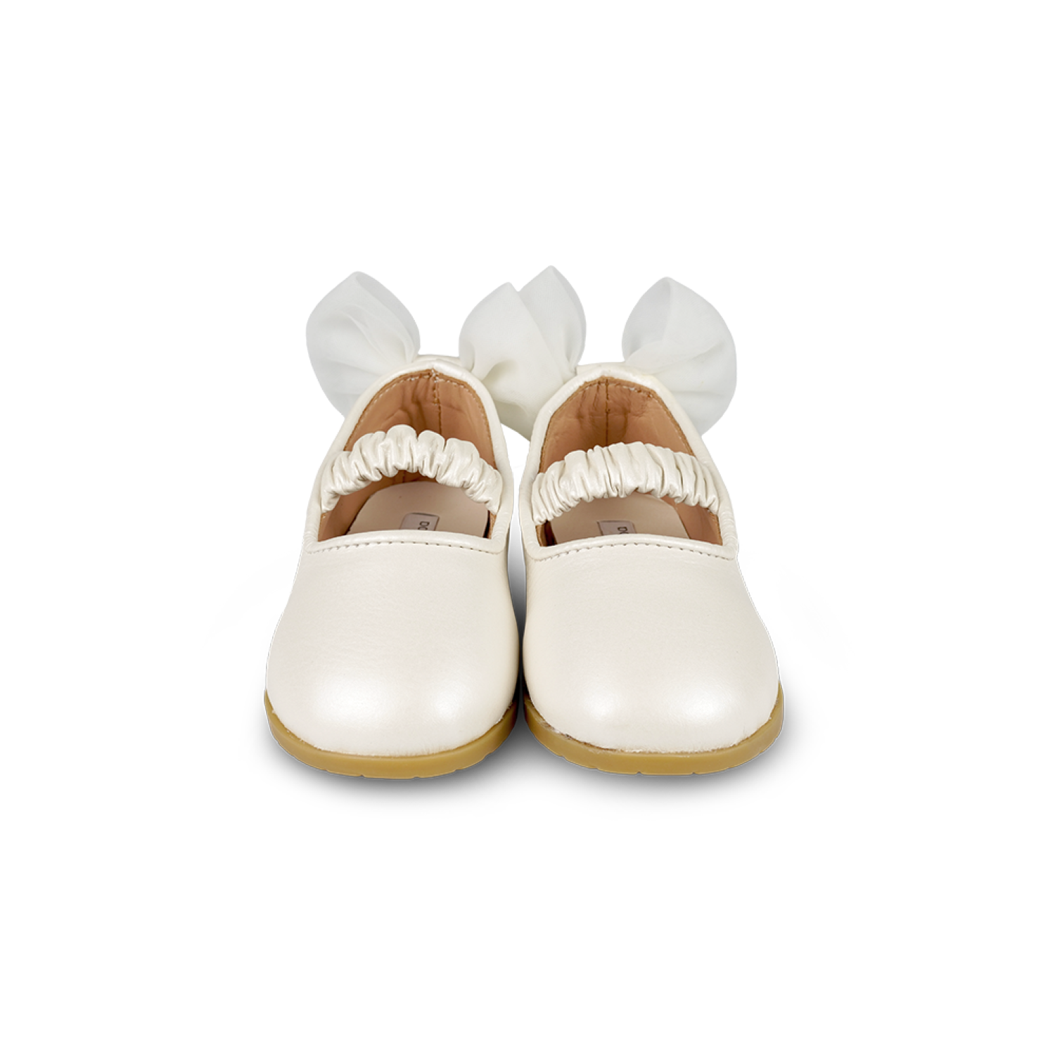 Taatie Ballerinas | Off White Metallic Leather