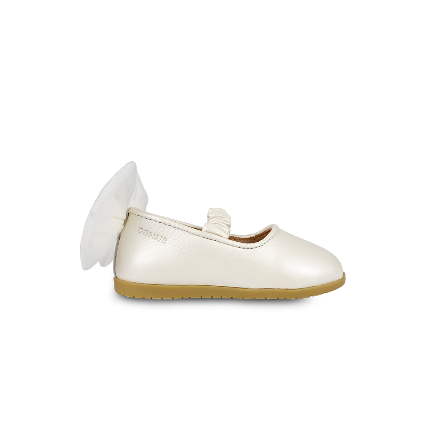 Taatie Ballerinas | Off White Metallic Leather