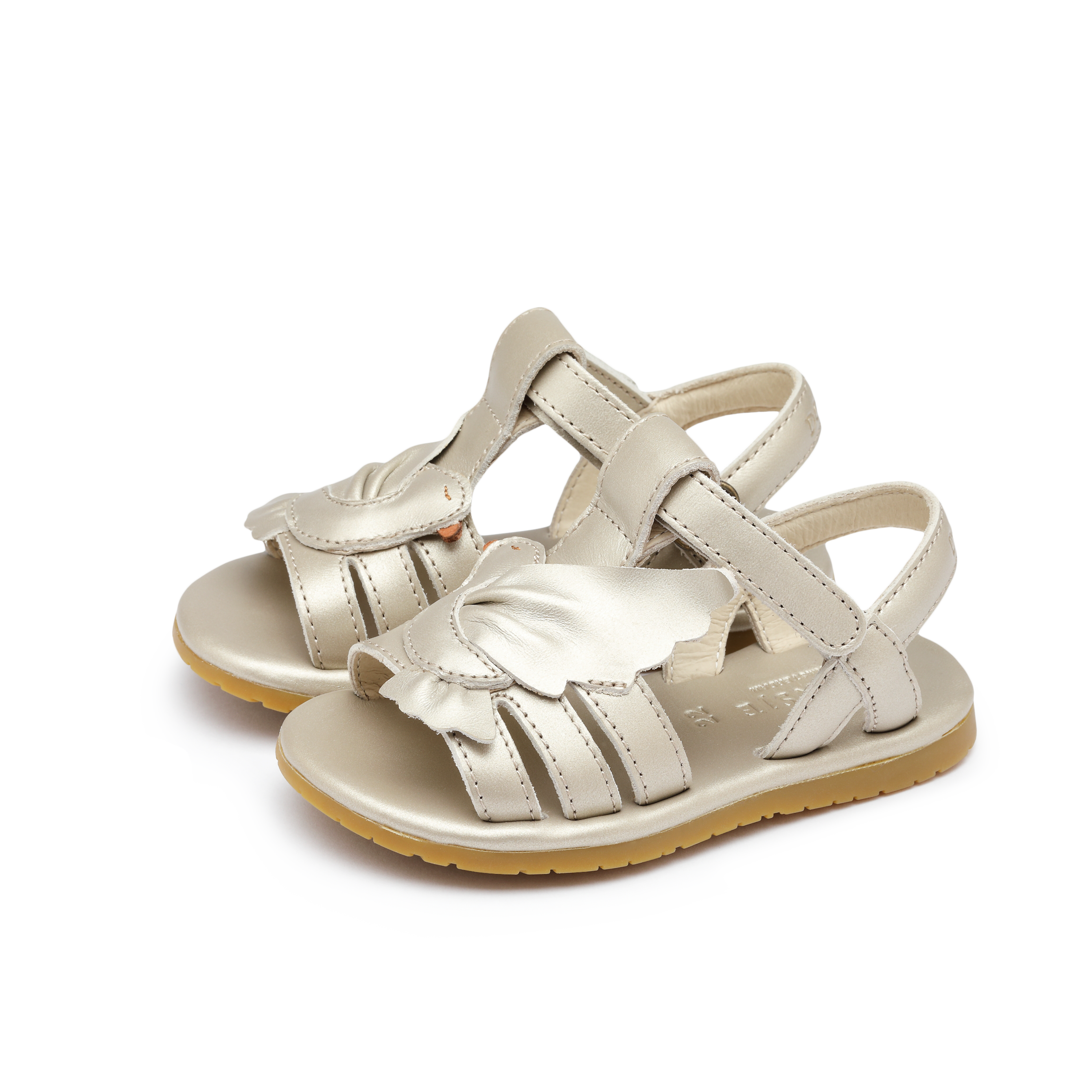 Tiyola Sandals | Dove | Off White Metallic Leather