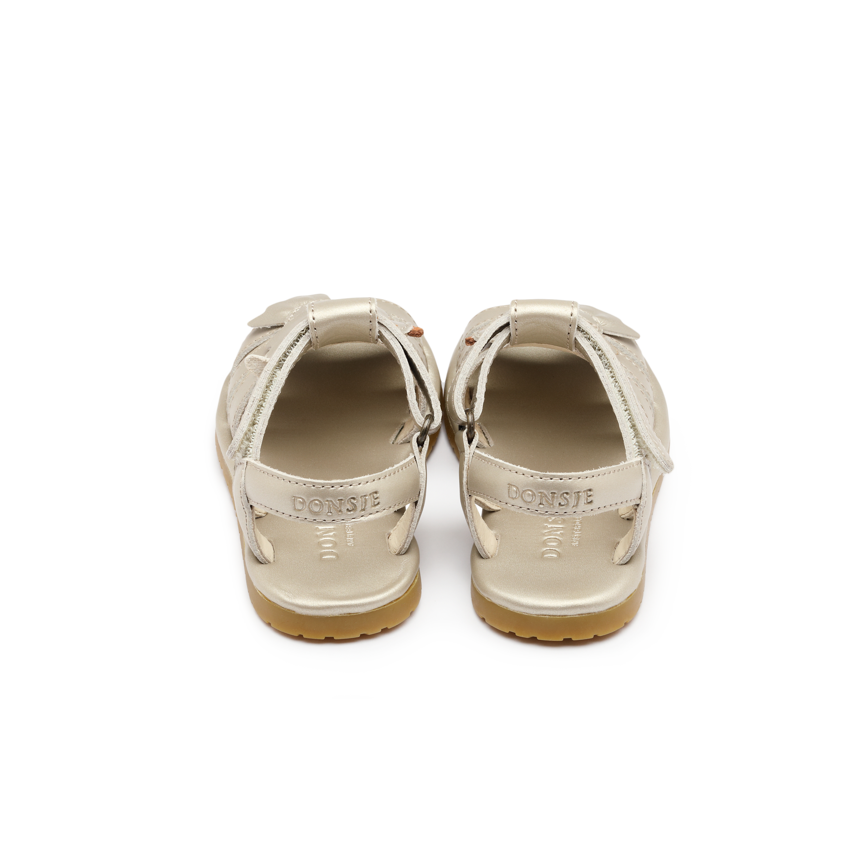 Tiyola Sandals | Dove | Off White Metallic Leather