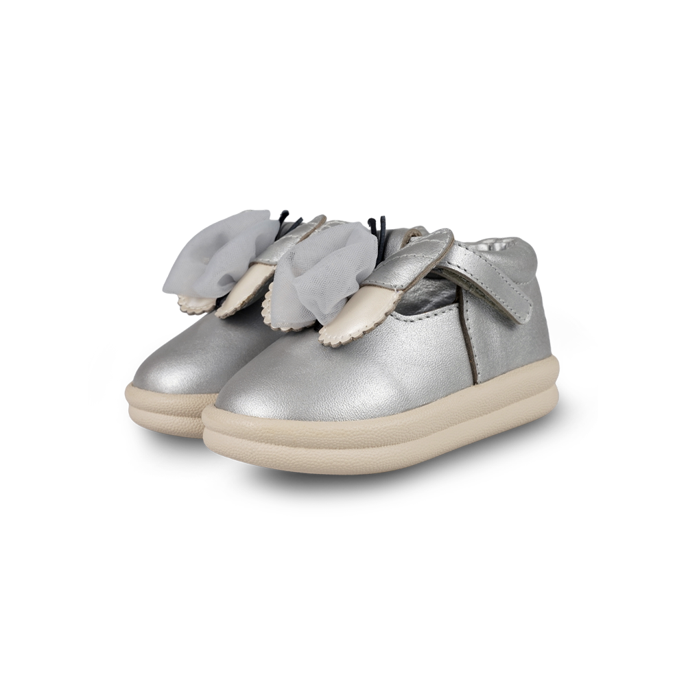Vlindy Shoes | Silver Grey Metallic Leather