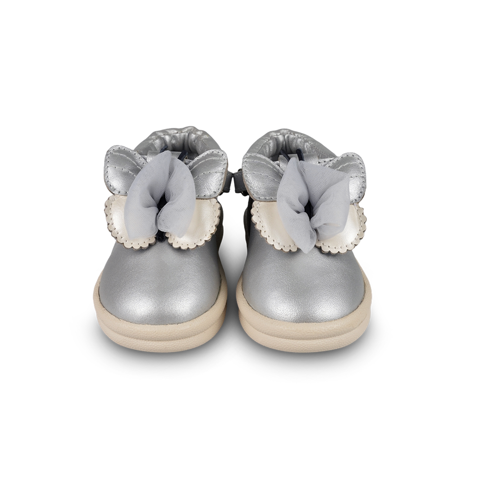 Vlindy Shoes | Silver Grey Metallic Leather