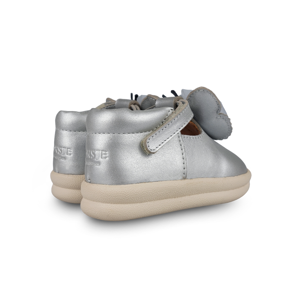 Vlindy Shoes | Silver Grey Metallic Leather