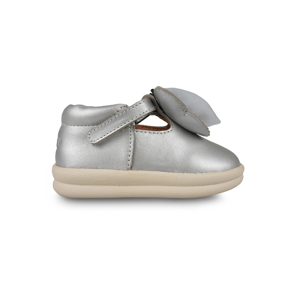 Vlindy Shoes | Silver Grey Metallic Leather
