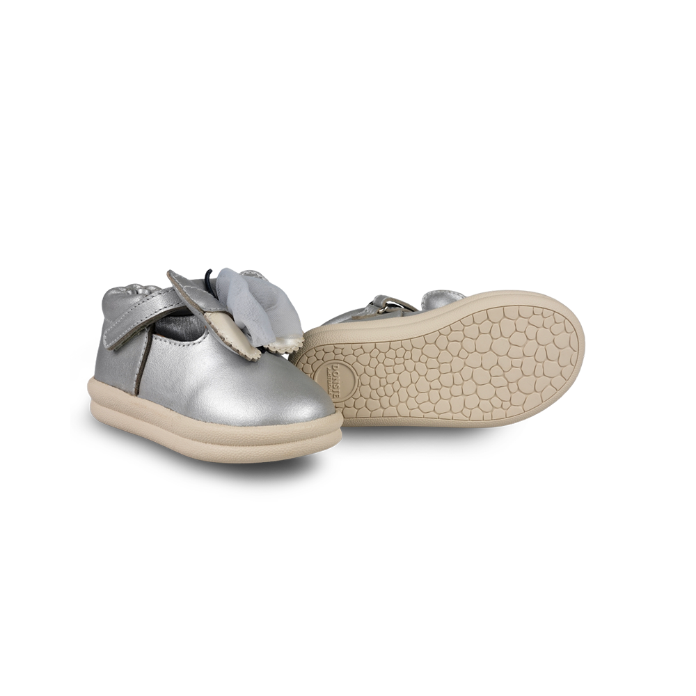 Vlindy Shoes | Silver Grey Metallic Leather