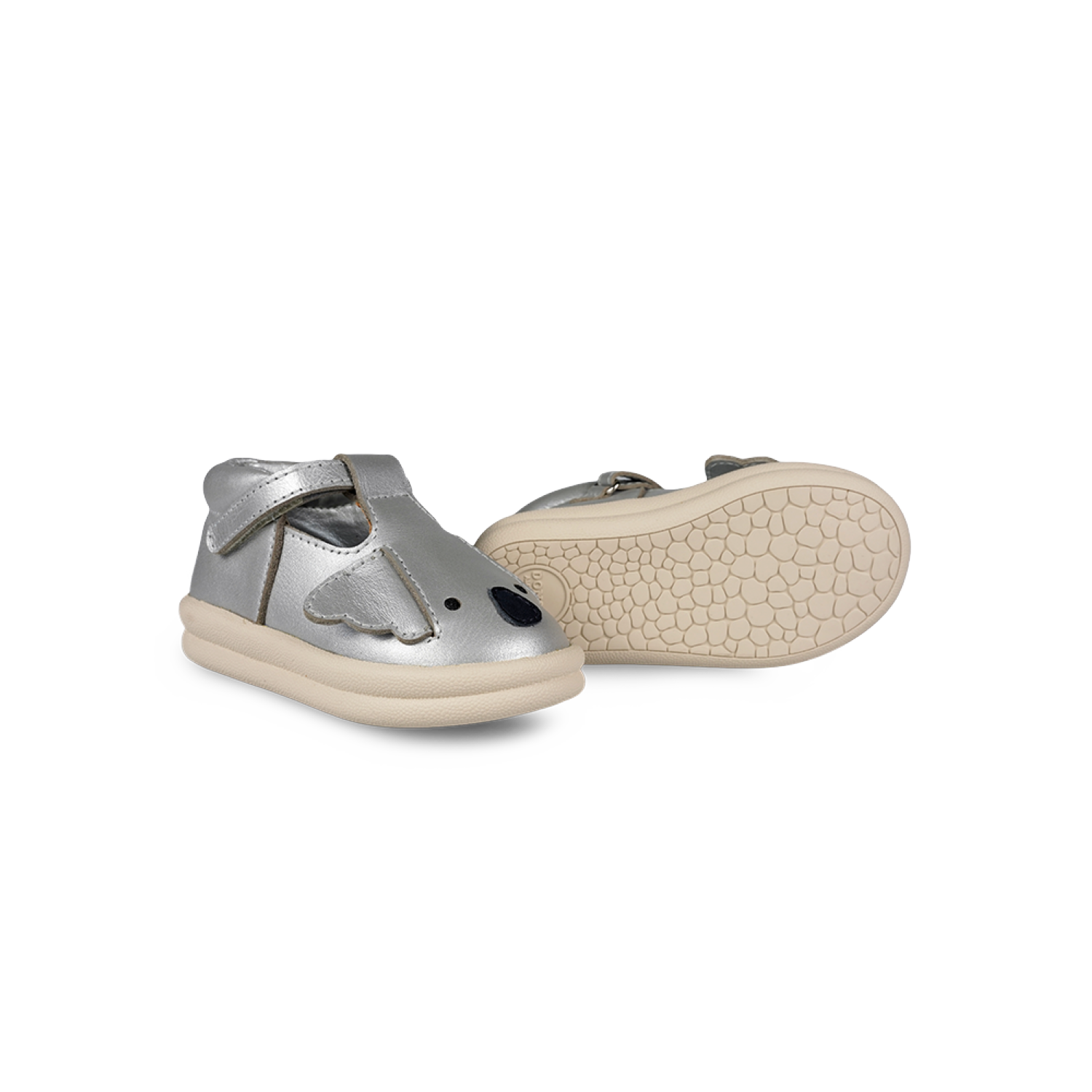 Zilpa Shoes | Koala | Silver Grey Metallic Leather