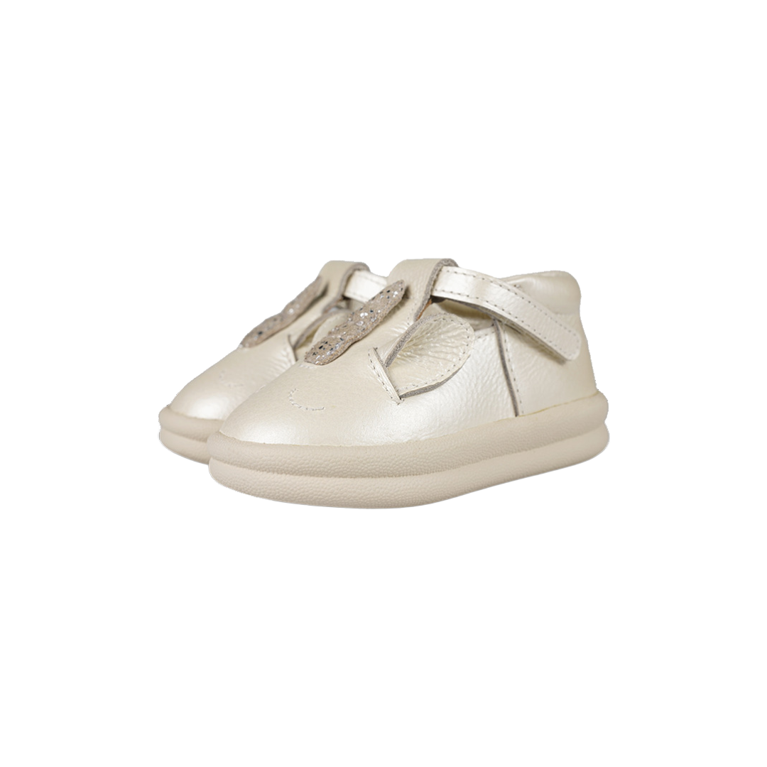 Zilpa Shoes | Unicorn | Off White Metallic Leather