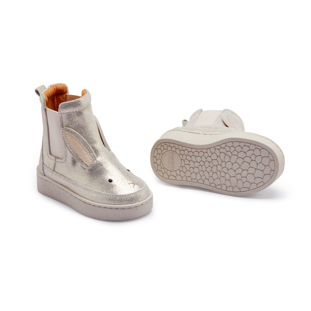 Kheera Boots | Bunny | Silver Metallic Leather