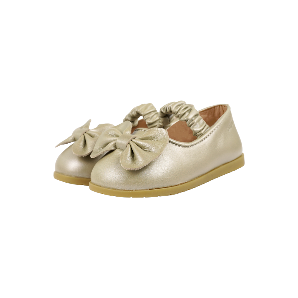 Sylah Ballerinas | Champagne Metallic Leather
