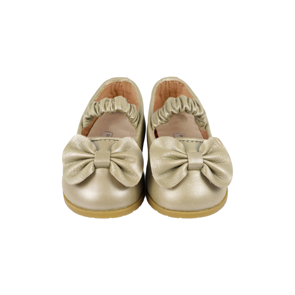 Sylah Ballerinas | Champagne Metallic Leather
