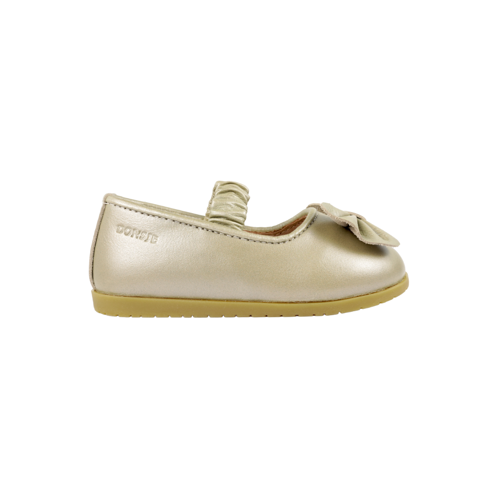 Sylah Ballerinas | Champagne Metallic Leather