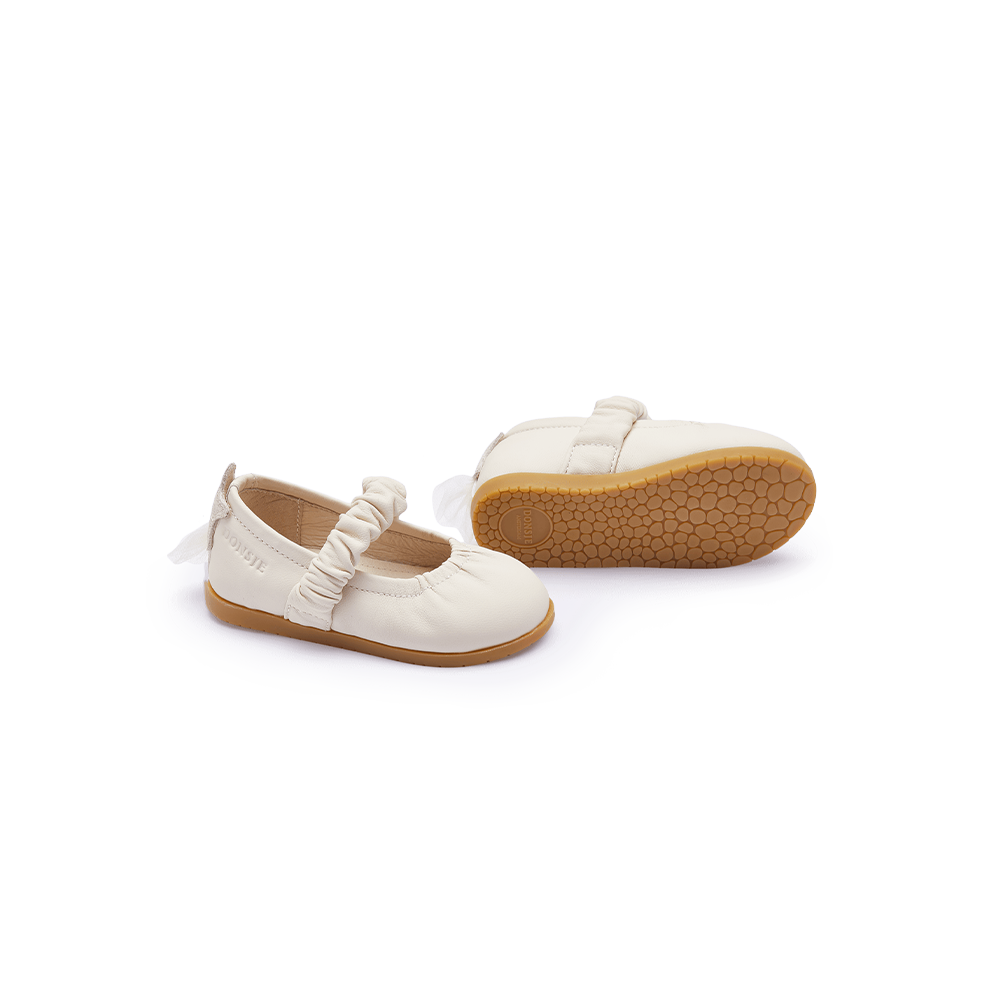 Vauran Ballerinas | Shooting Star | Cream Sheep Leather