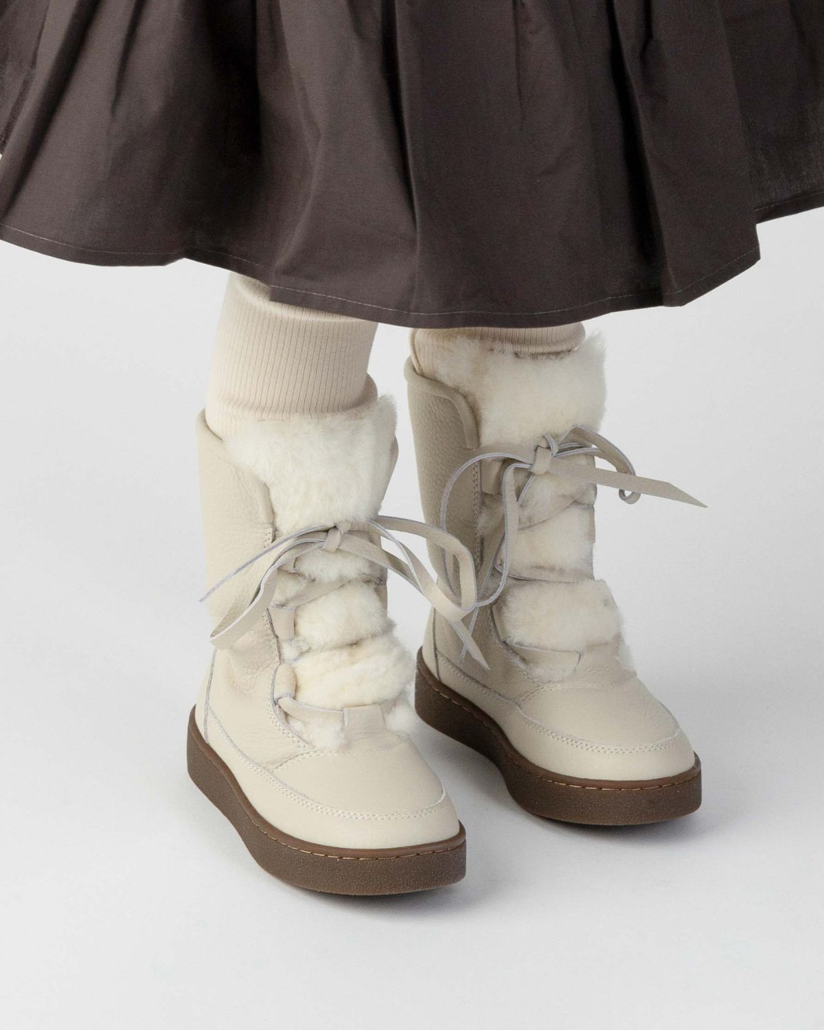 Sonny Boots | Off White Leather