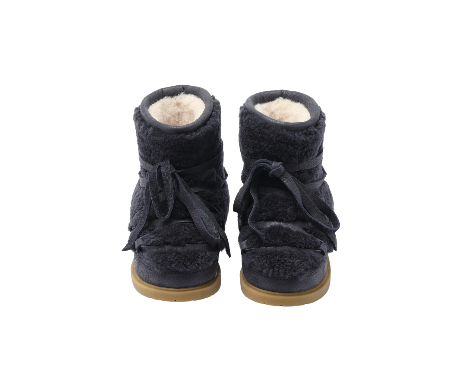 Cassia Boots | Navy Curly Sheep Wool