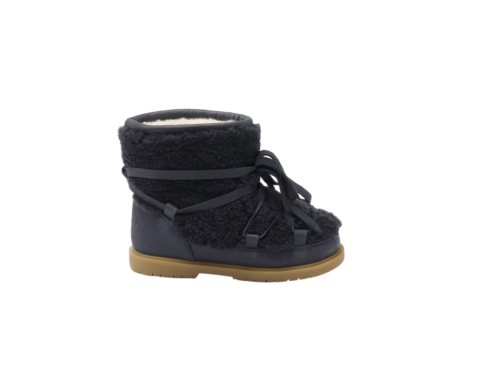 Cassia Boots | Navy Curly Sheep Wool