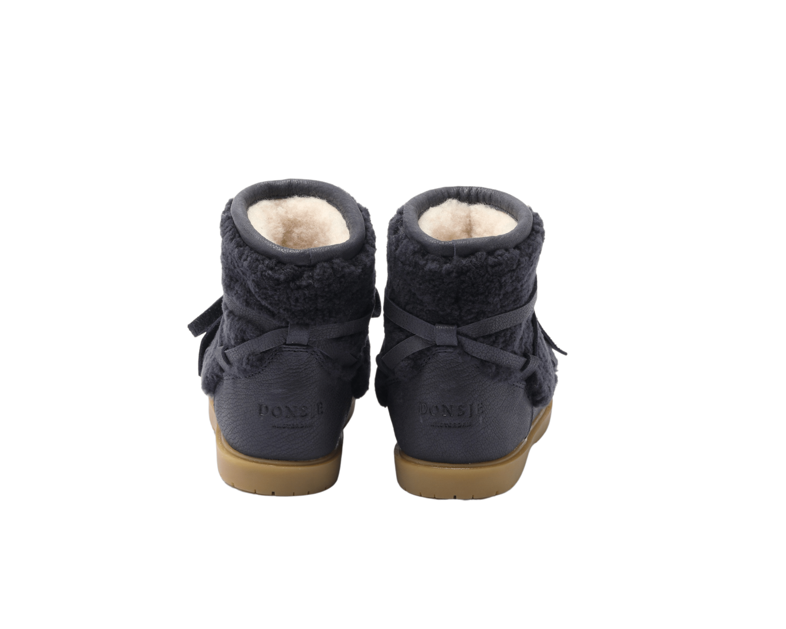 Cassia Boots | Navy Curly Sheep Wool