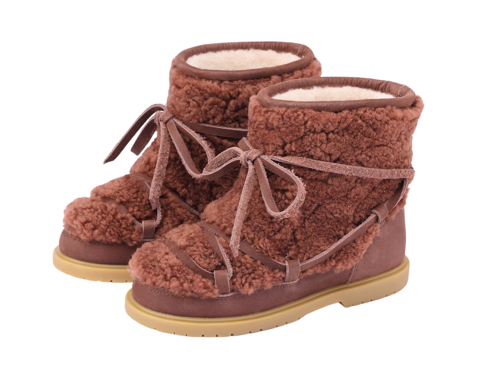 Cassia Boots | Brown Curly Sheep Wool