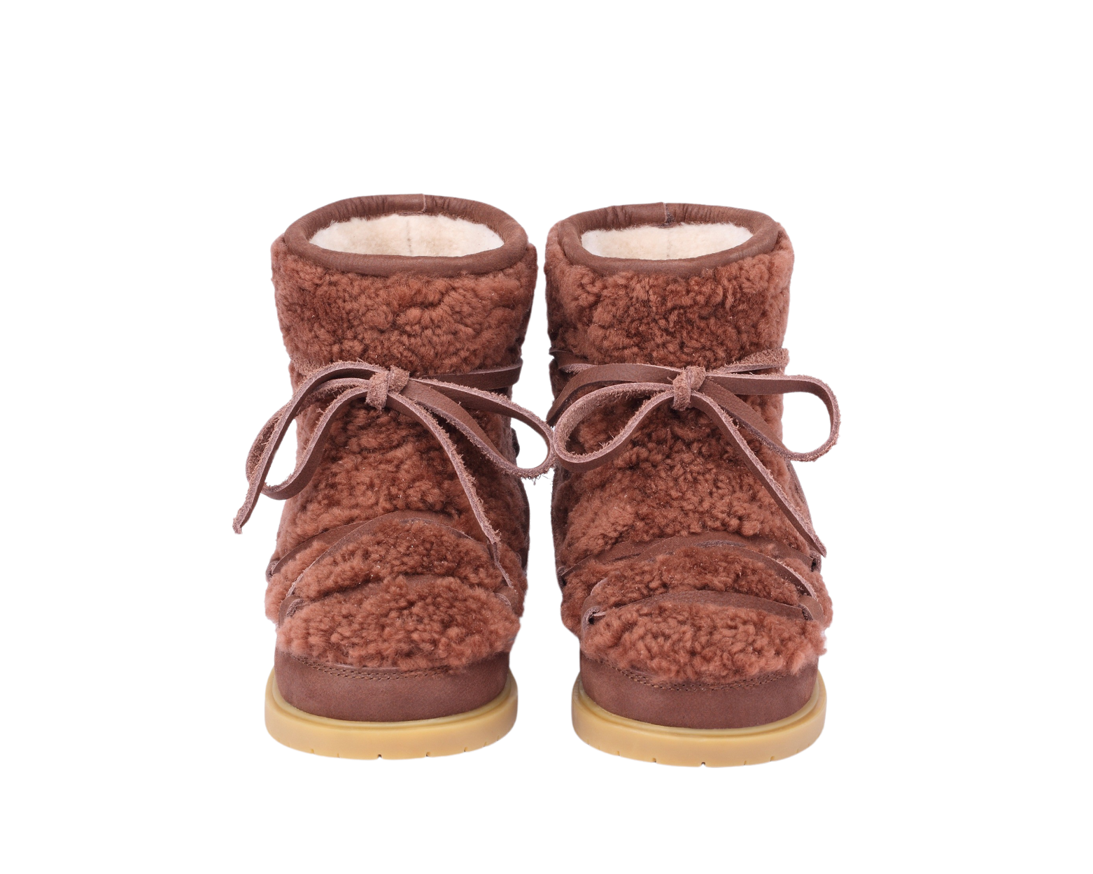 Cassia Boots | Brown Curly Sheep Wool