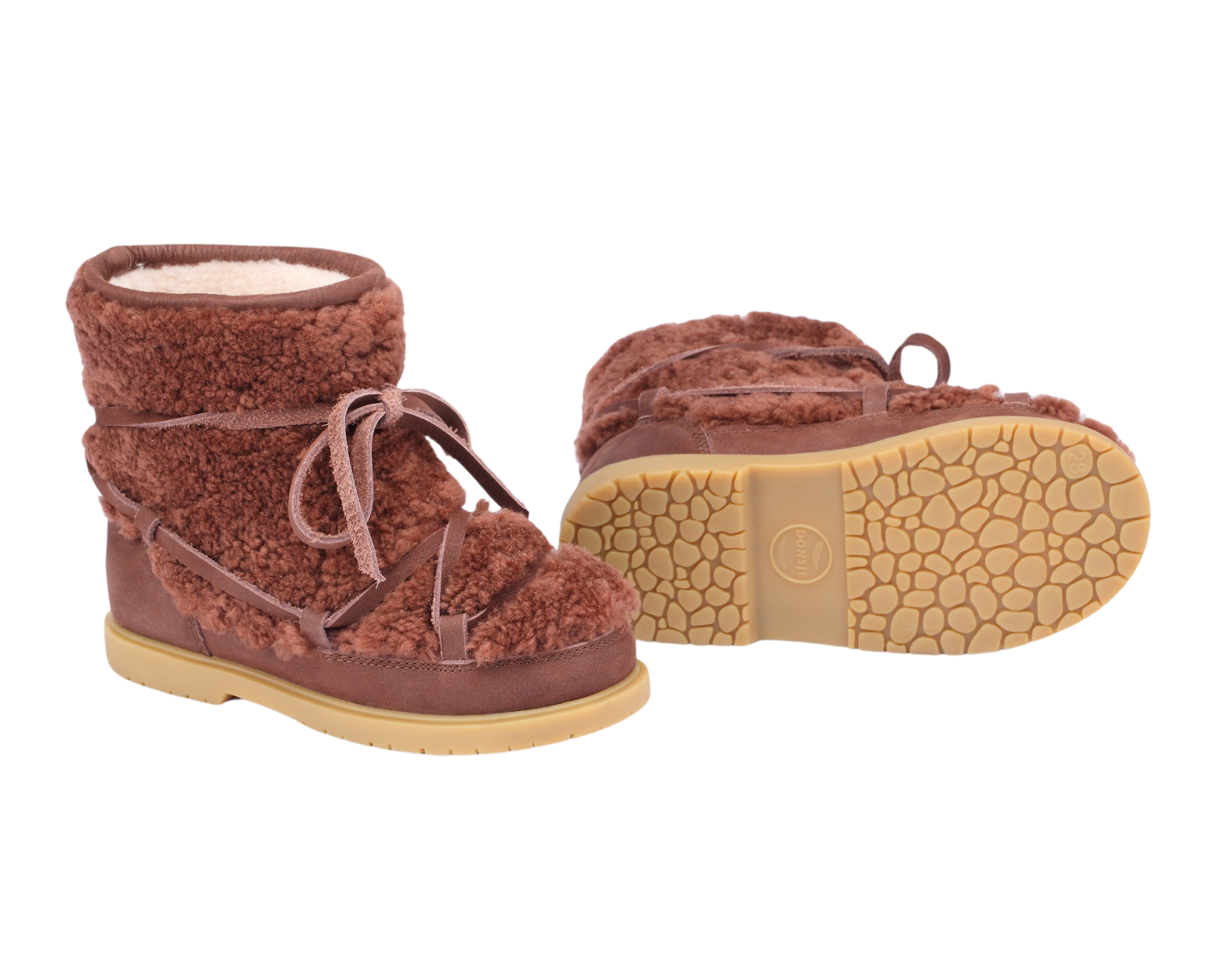 Cassia Boots | Brown Curly Sheep Wool
