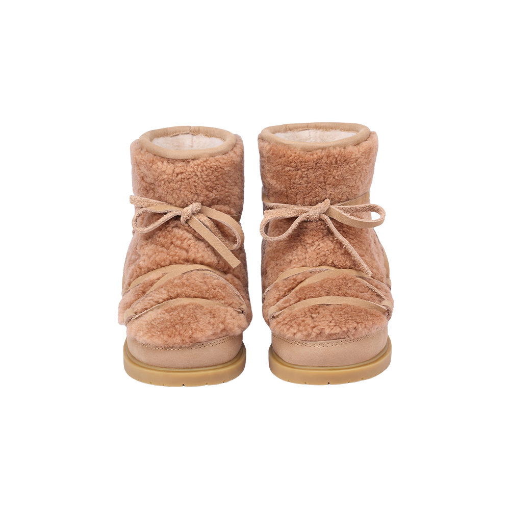 Cassia Boots | Beige Curly Sheep Wool