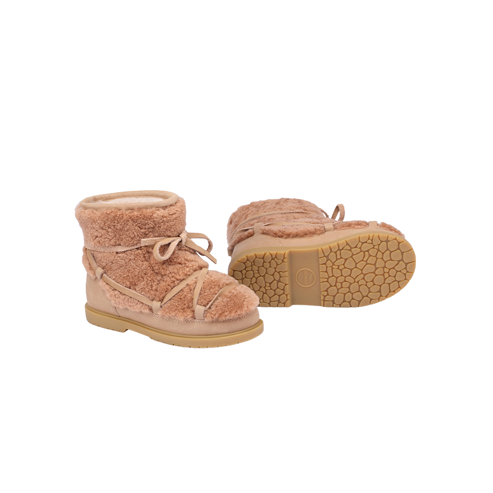 Cassia Boots | Beige Curly Sheep Wool