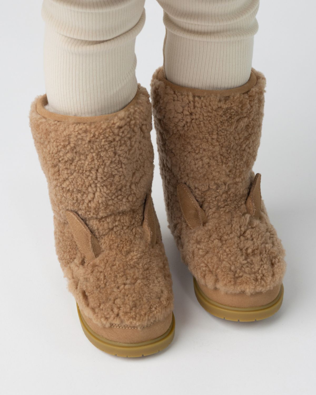 Irfi Boots | Alpaca | Beige Curly Sheep Wool