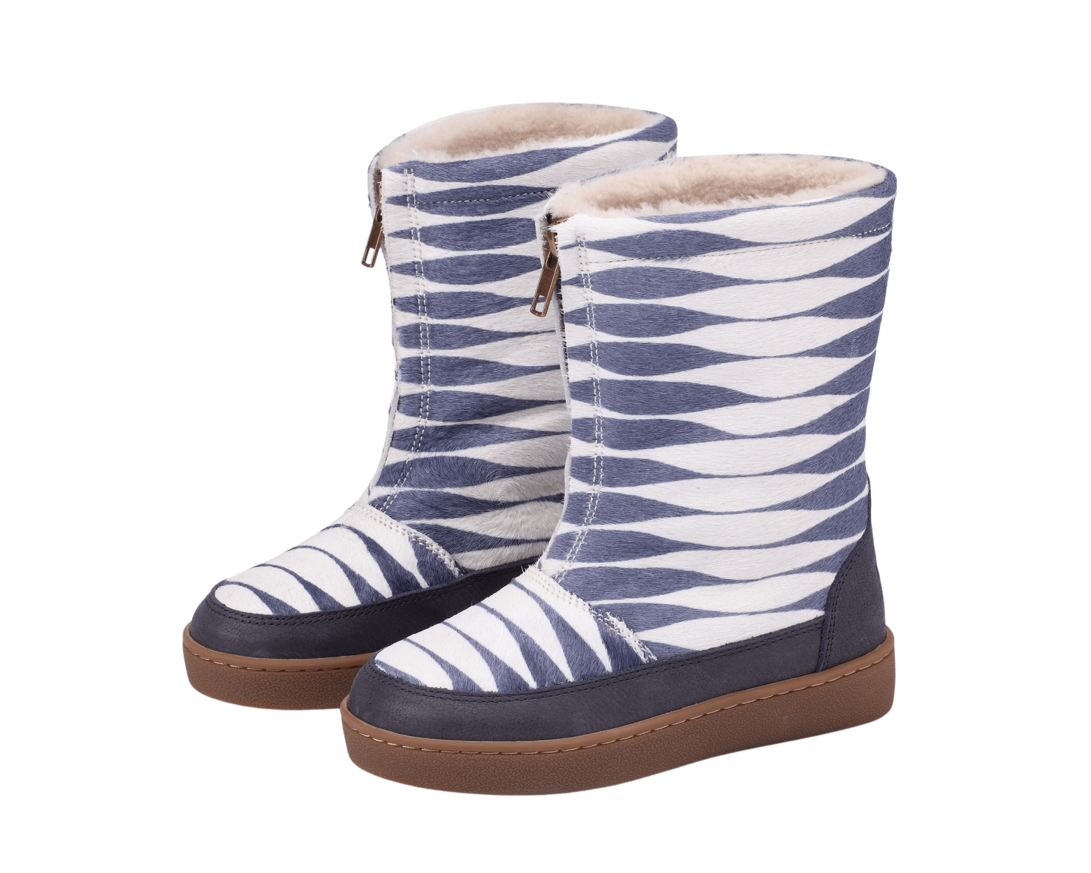 Ofili Boots | Blue Striped Cow Hair