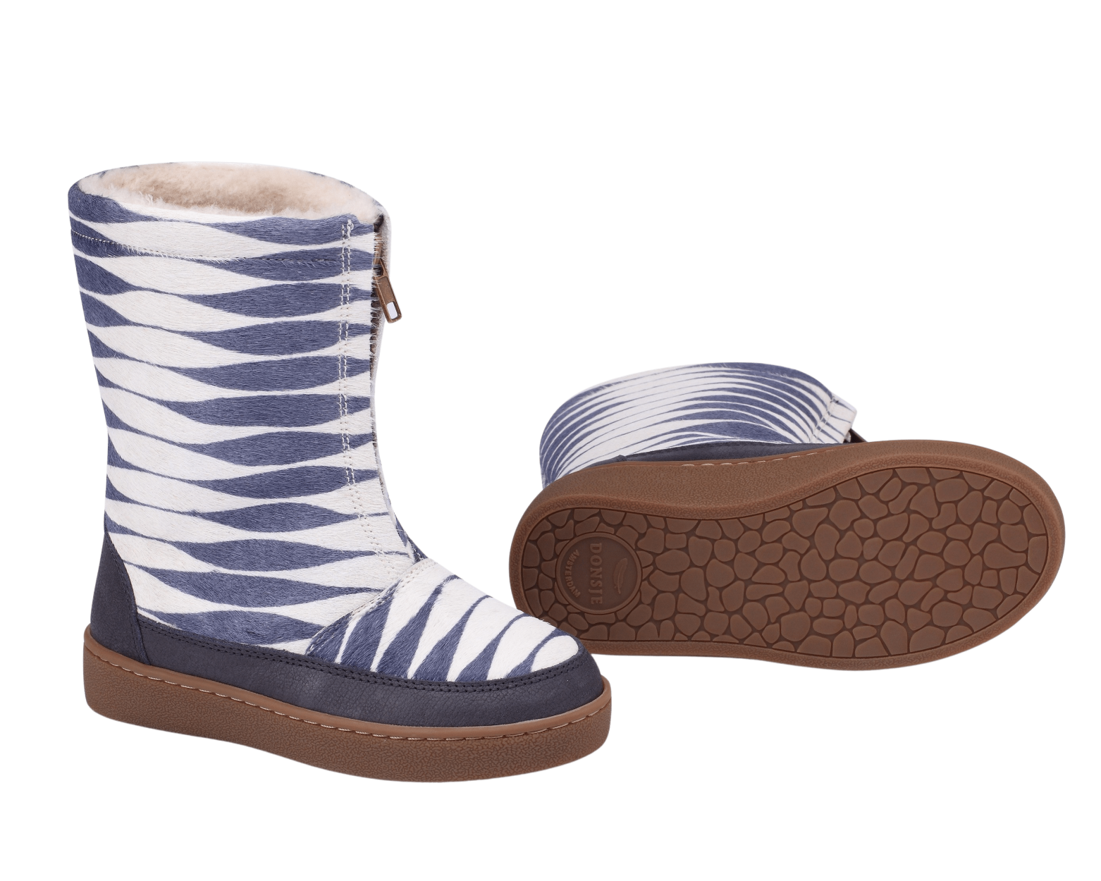Ofili Boots | Blue Striped Cow Hair