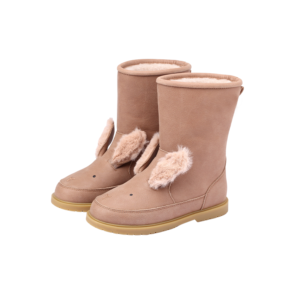 Wadudu Exclusive Boots | Fluffy Bunny | Hazelnut Leather