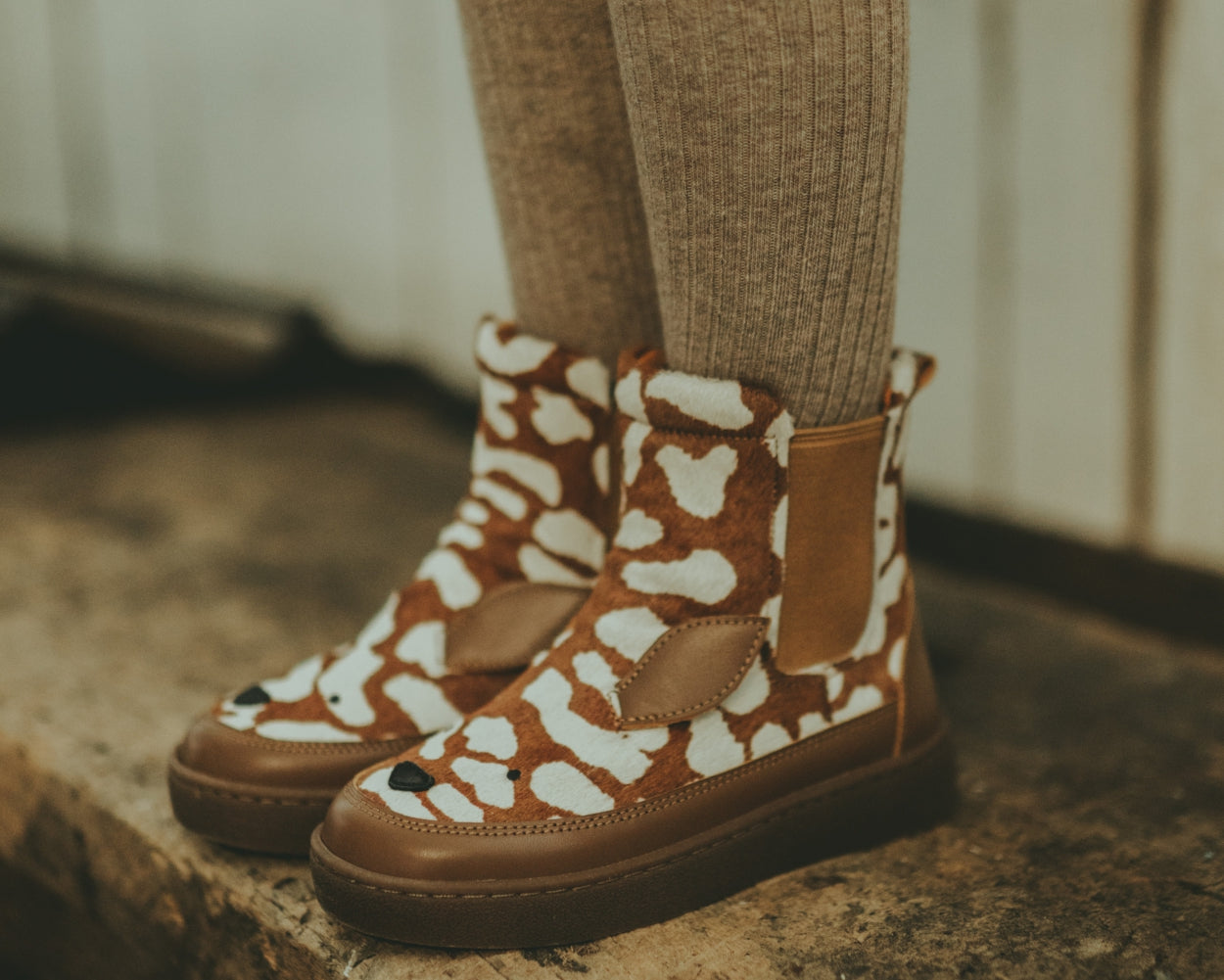 Thuru Exclusive Boots | Bambi | Brown Spotted Cow Hair