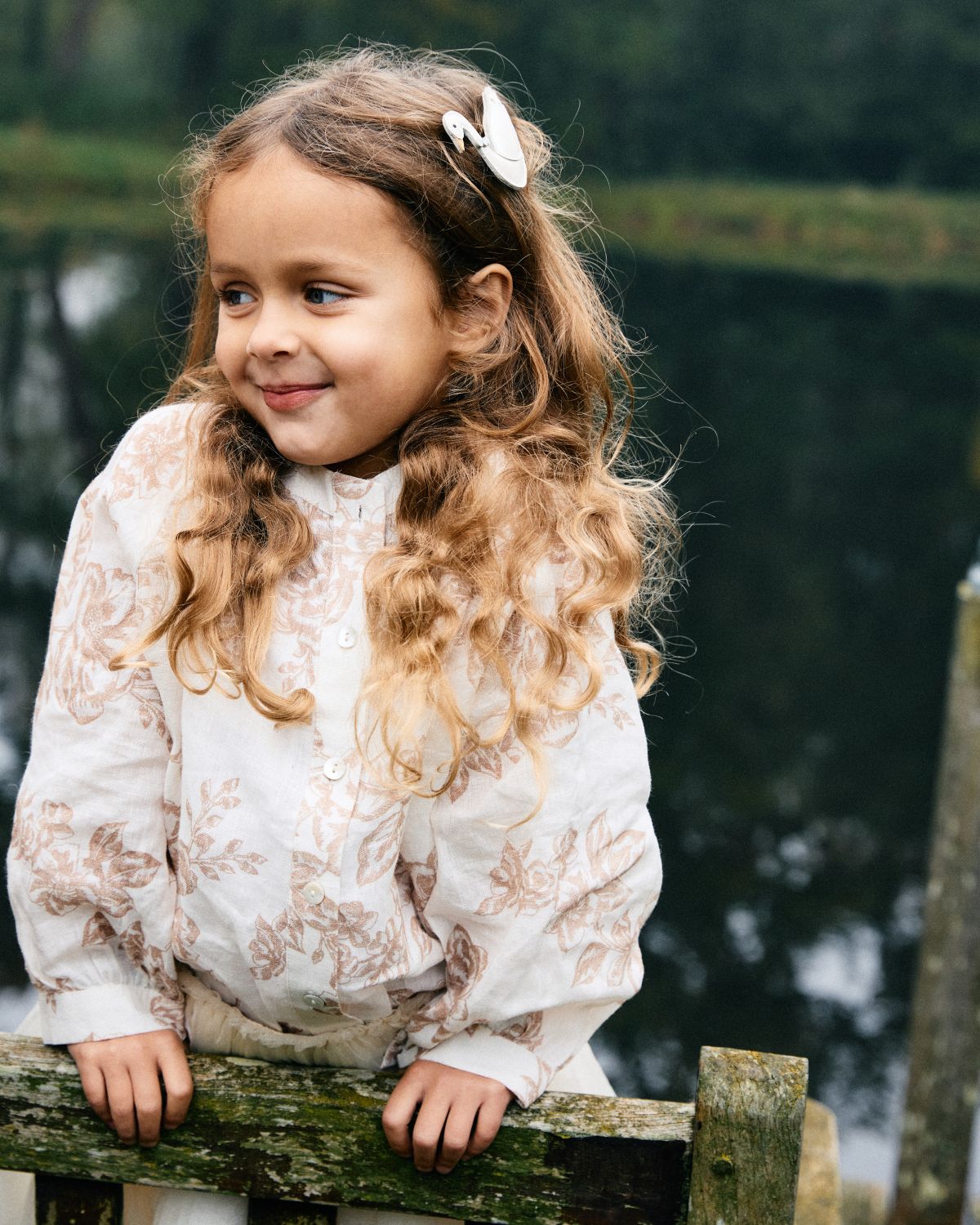 Rose Mini Uma Blouse | Cream - Rose Flowers