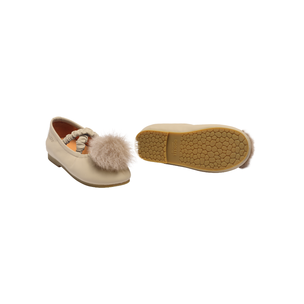 Izebella Ballerinas | Ivory Sheep Leather