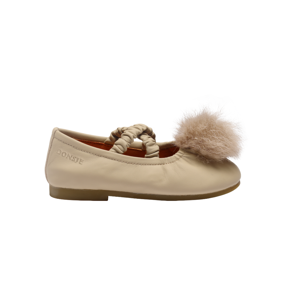 Izebella Ballerinas | Ivory Sheep Leather