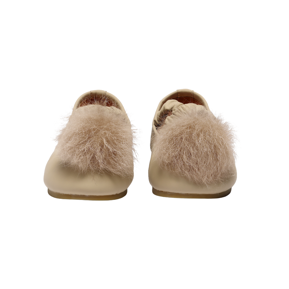 Izebella Ballerinas | Ivory Sheep Leather