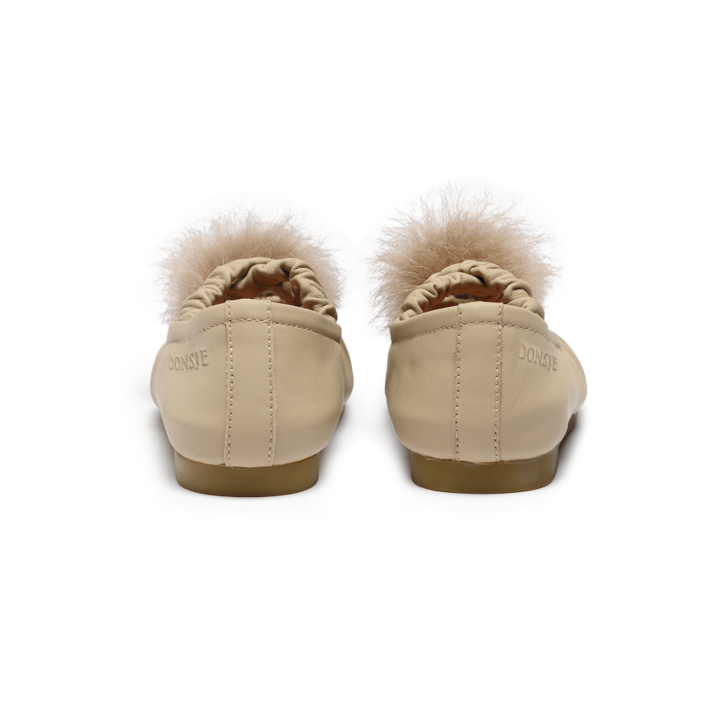 Izebella Ballerinas | Ivory Sheep Leather