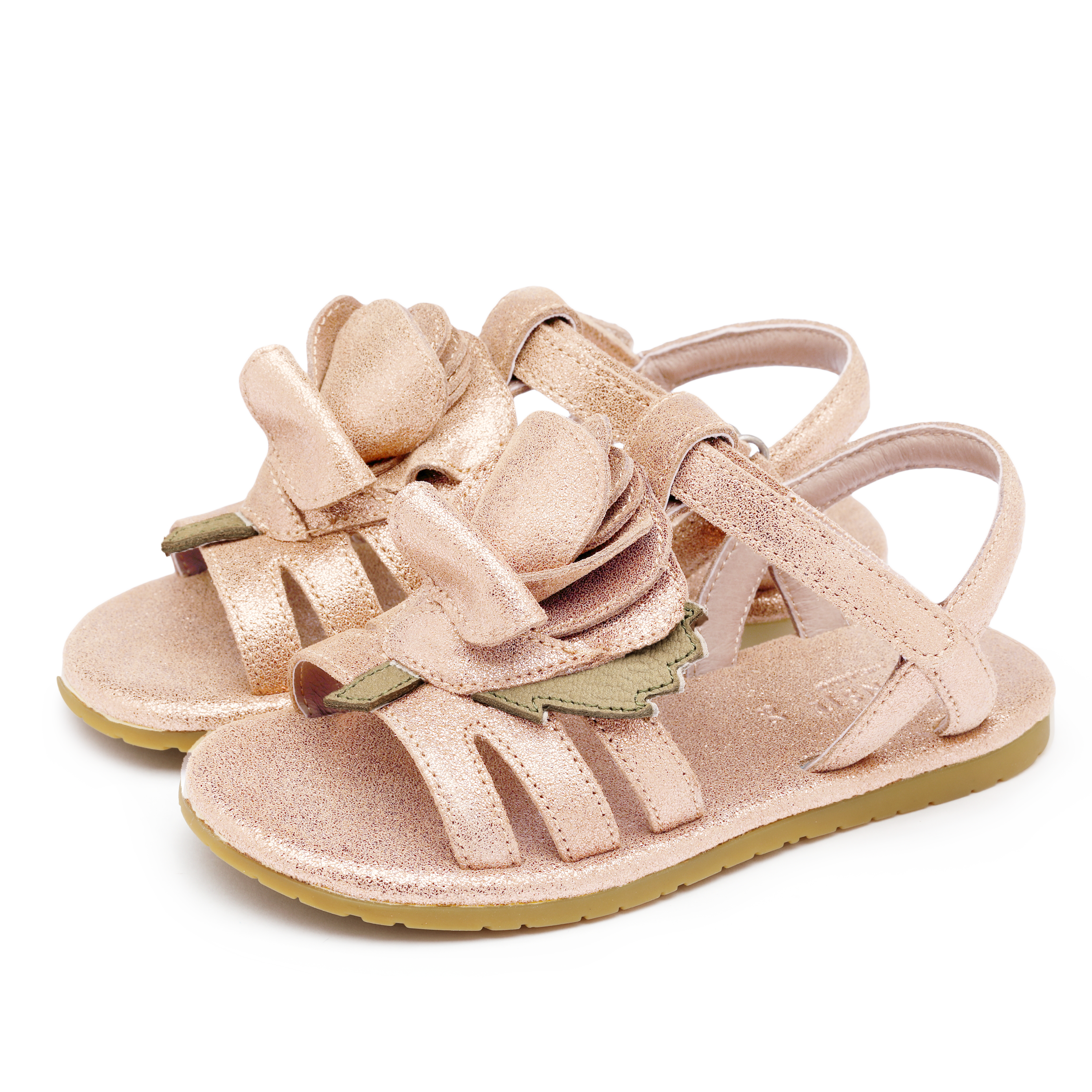 Fiyola Sandals | Rose | Powder Metallic Leather