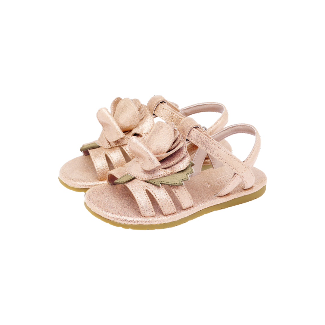 Fiyola Sandals | Rose | Powder Metallic Leather